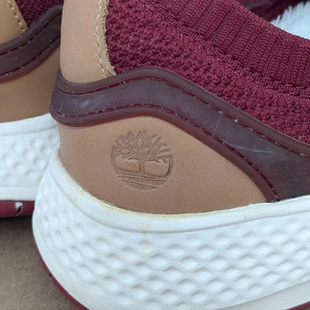 Timberland Sneakers Women's 8 Wine Red Flyroam Go Knit Tennis Shoes